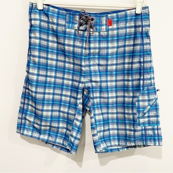 THE NORTH FACE Men’s Board Shorts Plaid Swim Beach Pool Boat Size 36 - Picture 1 of 9